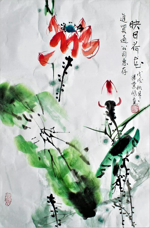 進(jìn)貿(mào)通周末|著名國(guó)畫大師蒞臨進(jìn)貿(mào)通贈(zèng)《映日荷花》《紫氣東來》